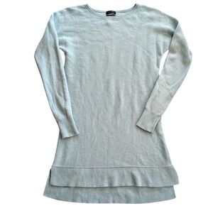 HALOGEN Light Blue Wool Cashmere Blend Tunic Sweater XS Luxury Coquette Pastel